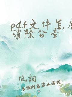 pdf文件怎么消除公章