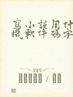 写小说用什么手机软件码字
