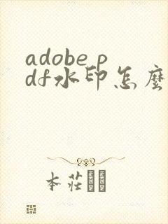 adobe pdf水印怎么加