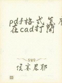 pdf格式怎么在cad打开