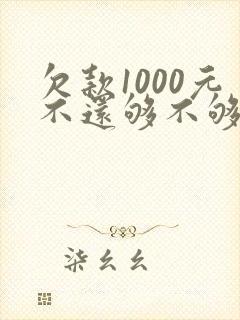 欠款1000元不还够不够立案起诉