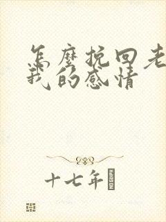 怎么挽回老婆对我的感情
