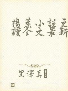 杨叶小说免费阅读全文最新