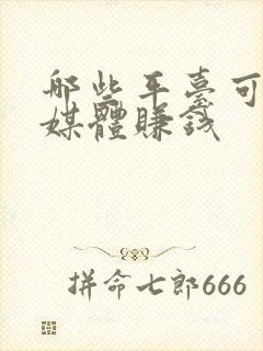 哪些平台可以自媒体赚钱