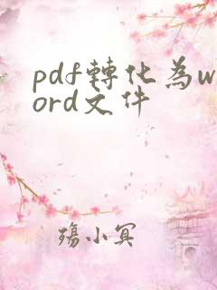 pdf转化为word文件