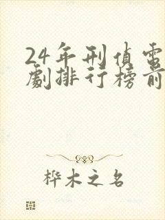 24年刑侦电视剧排行榜前十名