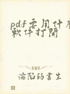 pdf要用什么软件打开
