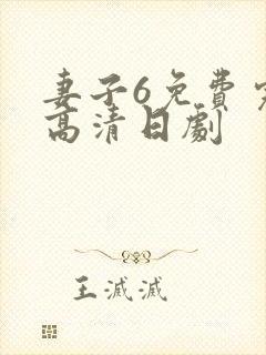 妻子6免费完整高清日剧