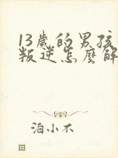 13岁的男孩子叛逆怎么解决