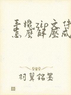 手机zip文件怎么解压成安装包