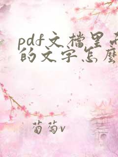 pdf文档里面的文字怎么编辑