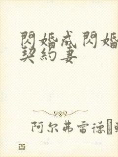 闪婚成闪婚总裁契约妻