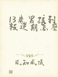 13岁男孩到了叛逆期怎么教