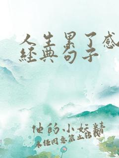 人生累了感悟的经典句子