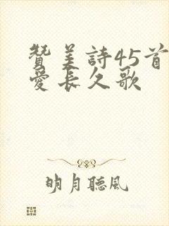 赞美诗45首主爱长久歌