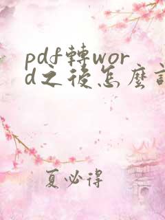 pdf转word之后怎么调整格式