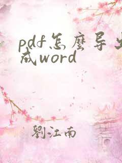 pdf怎么导出成word