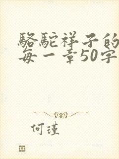 骆驼祥子的概括每一章50字