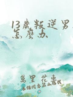 13岁叛逆男孩怎么办