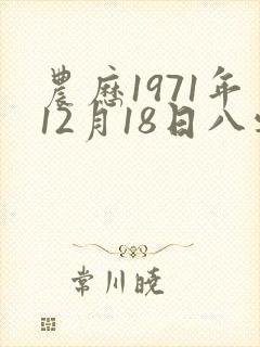 农历1971年12月18日八字算命