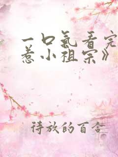 一口气看完《别惹小祖宗》