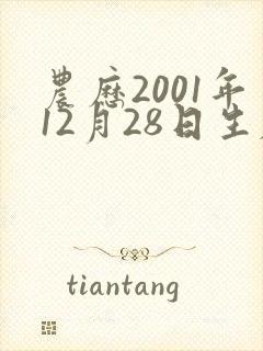 农历2001年12月28日生辰八字