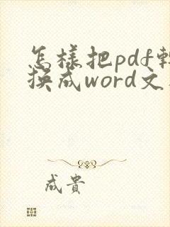 怎样把pdf转换成word文档