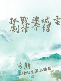 孤战迷城电视剧剧情介绍