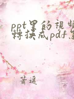 ppt里的视频转换成pdf怎么能播放