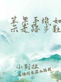 苹果手机如何显示走路步数