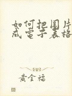 如何把图片转换成电子表格