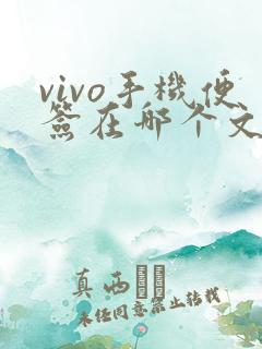 vivo手机便签在哪个文件夹里