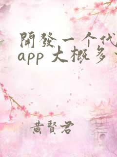 开发一个代驾 app 大概多少钱