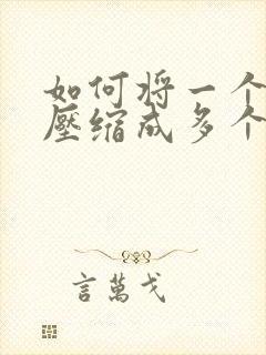 如何将一个文件压缩成多个压缩包