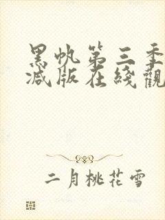 黑帆第三季未删减版在线观看