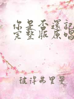 你是否还记得我完整版原唱