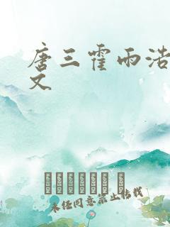 唐三霍雨浩生子文