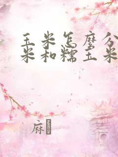 玉米怎么分甜玉米和糯玉米