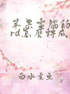 苹果电脑的word怎么转成pdf