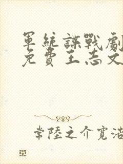 军统谍战剧大全免费王志文