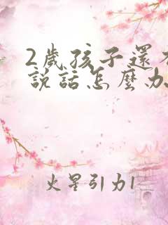 2岁孩子还不会说话怎么办