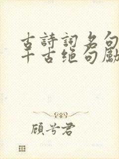 古诗词名句唯美千古绝句励志