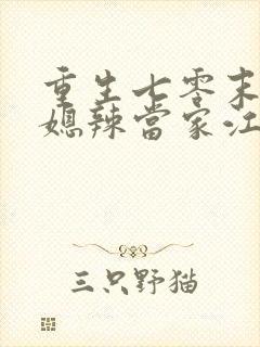 重生七零末 俏媳辣当家江陌南