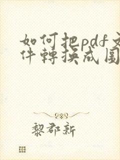 如何把pdf文件转换成图片