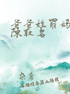 爸爸姓罗妈妈姓陈取名
