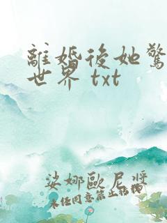 离婚后她惊艳了世界 txt