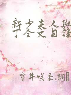 新少夫人与小家丁全文目录