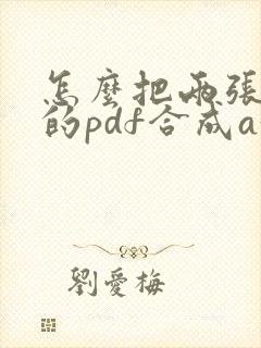 怎么把两张a4的pdf合成a3