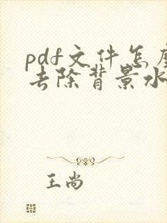 pdf文件怎么去除背景水印