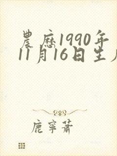 农历1990年11月16日生辰八字